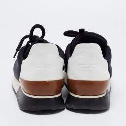 Hermes Tricolor Leather And Fabric Miles Lace Up Sneakers Size 38.5