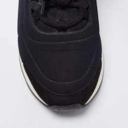 Hermes Tricolor Leather And Fabric Miles Lace Up Sneakers Size 38.5