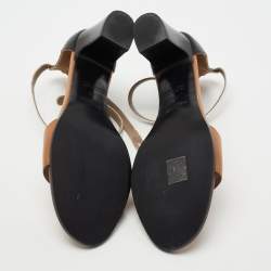 Pre Owned Hermes Tricolor Leather Manege Ankle Strap Sandals Size 41