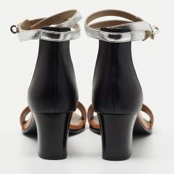 Pre Owned Hermes Tricolor Leather Manege Ankle Strap Sandals Size 41