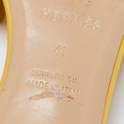 Hermes Yellow Leather Oasis Slide Sandals Size 41