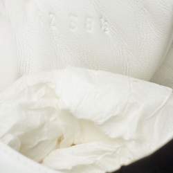 Pre Owned Hermes White/Black Leather Avantage Low Top Sneakers Size 38.5