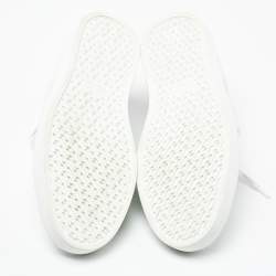 Pre Owned Hermes White/Black Leather Avantage Low Top Sneakers Size 38.5