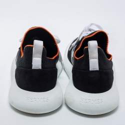 Hermes Black/White Knot Fabric Crew sneakers Size 37.5