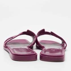Hermes Pink Leather Oran Flat Slides Size 35