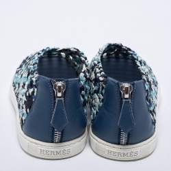 Hermes Multicolor Woven Fabric Oxygene Sneakers Size 36