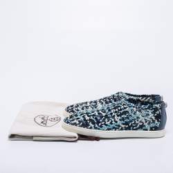 Hermes Multicolor Woven Fabric Oxygene Sneakers Size 36