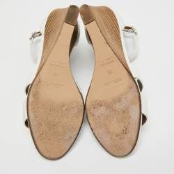 Hermes White Leather Legend  Ankle Strap Sandals Size 36