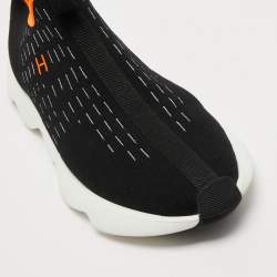 Hermes Black Knit Fabric Eclair Sneakers Size 38