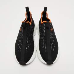 Hermes Black Knit Fabric Eclair Sneakers Size 38