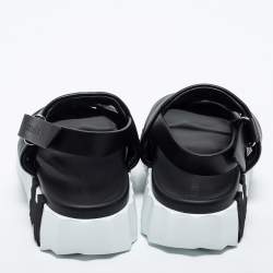 Hermes Black Leather Electric Flat Sandals Size 38.5