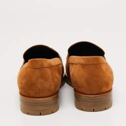Hermes Brown Suede Faubourg Slip On Loafers Size 38