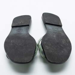Hermes Green Patent Leather Oran Flat Slides Size 36