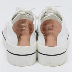 Hermes White Leather Dare Low Top Sneakers Size 39