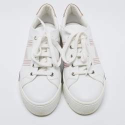 Hermes White Leather Dare Low Top Sneakers Size 39