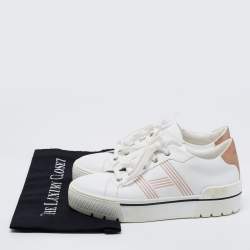 Hermes White Leather Dare Low Top Sneakers Size 39