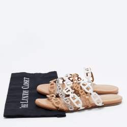 Pre Owned Hermès Multicolor Leather D'ancre Chaine Flat Slides Size 38