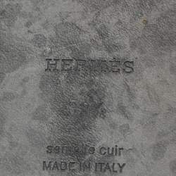 Pre Owned Hermes Metallic Brown Leather Oran Flat Slides Size 39.5