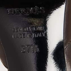 Hermes Brown Leather Pointed Toe Focus-Escarpins Pumps Size 37.5
