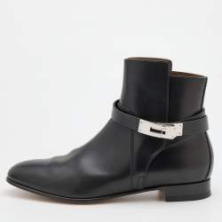 مملوكة مسبقًا Hermes Black Leather Neo Ankle Length Boots Size 37