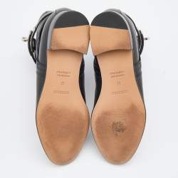 مملوكة مسبقًا Hermes Black Leather Neo Ankle Length Boots Size 37
