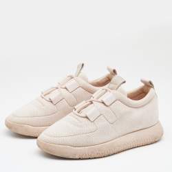 Pre Owned Hermes Light Pink Technical Mesh Team Low Top Sneakers Size 38