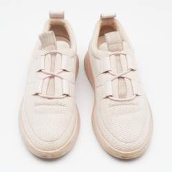 Pre Owned Hermes Light Pink Technical Mesh Team Low Top Sneakers Size 38