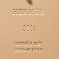 Hermes White Leather Beach Thong Flats Size 39.5