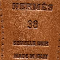 Hermes Light Brown Leather Night Slingback Sandals Size 38