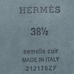 مملوكة مسبقًا Hermès Blue Shearling Oran Slide Flats Size 38.5