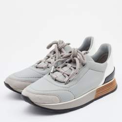 Hermès Multicolor Neoprene and Leather Miles Sneakers Size 36.5