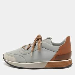 Hermes Tricolor Neoprene and Leather Miles Sneakers Size 38