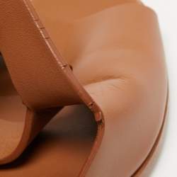 Hermes Brown Leather Mona Slide Sandals Size 39