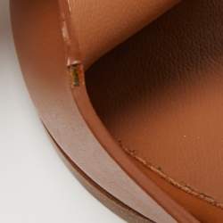 Hermes Brown Leather Mona Slide Sandals Size 39
