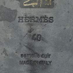 مملوكة مسبقًا Hermes Burgundy Leather Oran Flat Slides Size 40