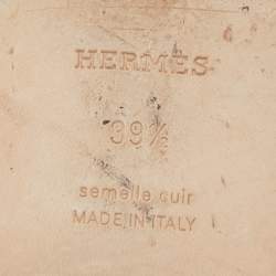 مملوكة مسبقًا Hermes Beige Leather Oran Flat Slides Size 39.5