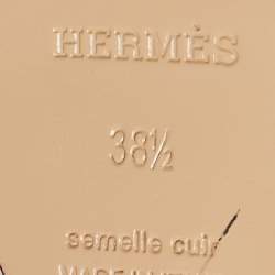 مملوكة مسبقًا Hermes Burgundy Leather Legend Wedge Sandals Size 38.5