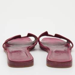 Hermes Pink Leather Oran Flat Slides Size 36.5