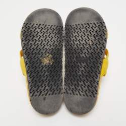 Hermes Yellow Suede Extra Slide Flats Size 38  