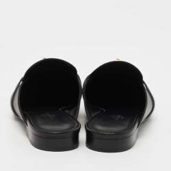 Hermes Black Leather Oz  Mules Size 38