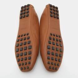 Hermes Brown Leather Liberty Ballet Flats Size 37