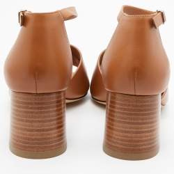 Hermes Brown Leather Viaggio Ankle Strap Sandals Size 39