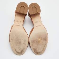 Hermes Brown Leather Viaggio Ankle Strap Sandals Size 39