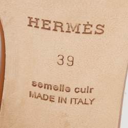 Hermes Brown Leather Viaggio Ankle Strap Sandals Size 39