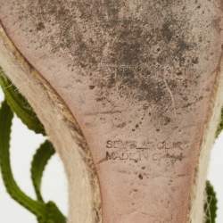Hermes Green Suede Espadrille Wedge Sandals Size 41