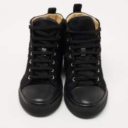 Hermes Black Calf Hair Jimmy Hight Top Sneakers Size 38