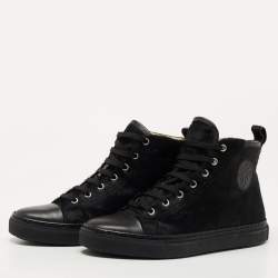 Hermes Black Calf Hair Jimmy Hight Top Sneakers Size 38