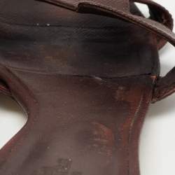 Hermes Burgundy Leather Oasis Slide Sandals Size 41