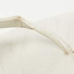Hermes White Leather Kola Slingback Flat Slides Size 37.5