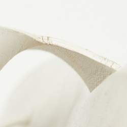 Hermes White Leather Kola Slingback Flat Slides Size 37.5